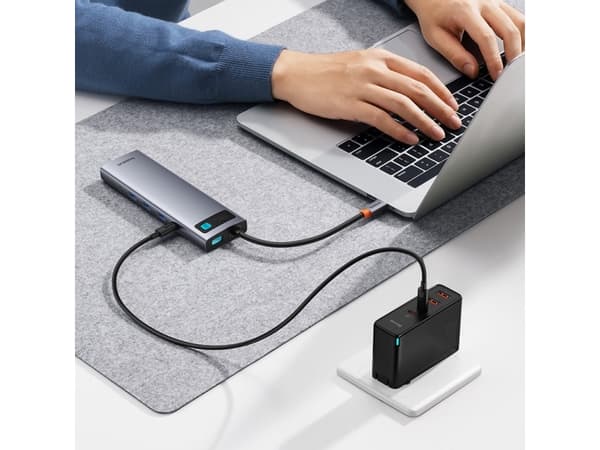 Keskitin 11in1 Baseus StarJoy Metal Glam Series, USB-C prie HDMI + VGA + 3 x USB 3.0 + USB 2.0 + USB-C PD + RJ45 + SD/TF +3.5 mm