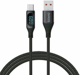 Kabel USB - USB C z wyświetlaczem, 60W, 1m, CL-172