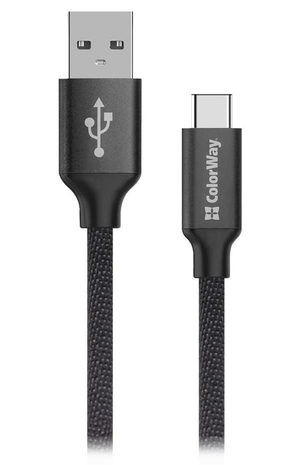 Colorway Datový Kabel USB/ USB-C / 2.4A/ 2m/ Černý