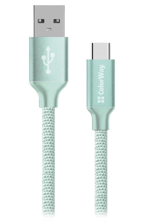 Colorway Datový Kabel USB/ USB-C / 2.4A/ 2m/ Mint