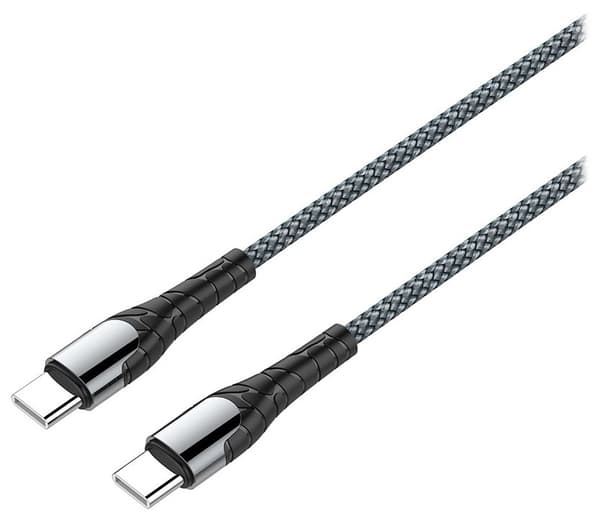 Colorway Datový Kabel USB-C/ USB-C/ 3A/ Fast Charging 65W/ 2m/ Šedivý
