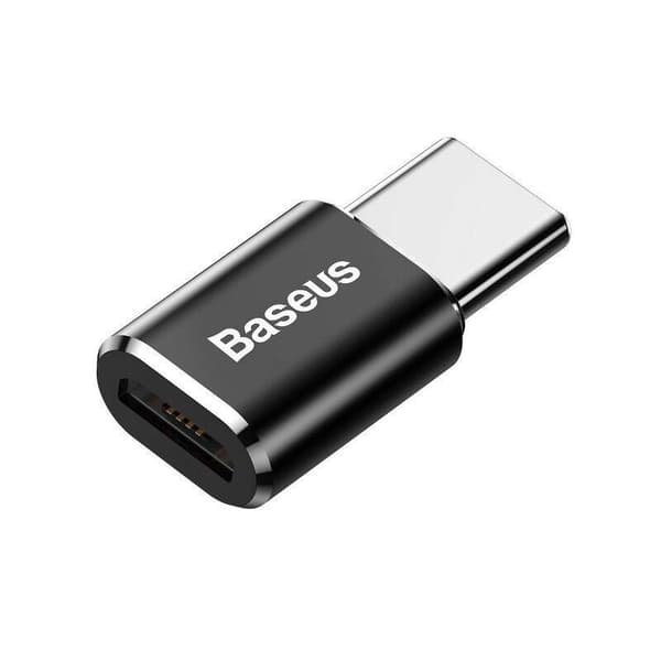 Adapteris Baseus Micro USB Female - USB Type-C Male Black
