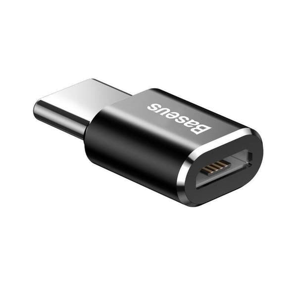 Adapteris Baseus Micro USB Female - USB Type-C Male Black