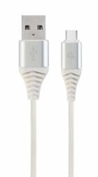 Gembird USB Male - USB Type C Male Premium cotton braided 1m Silver