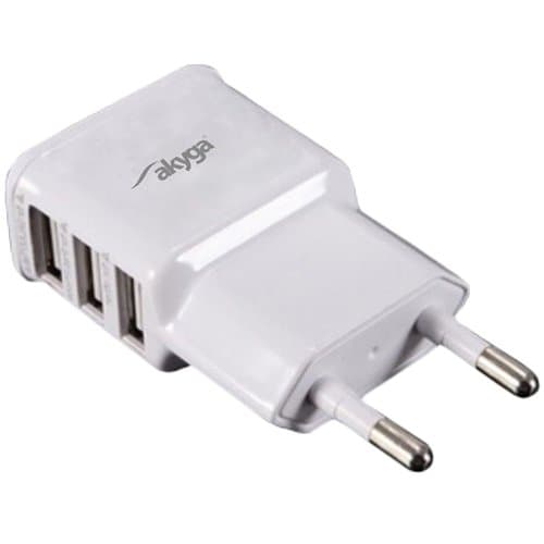 TRX Akyga USB nabíječka 220V/ 5V/ 3.1A/ 3x USB/ bílá Hvid