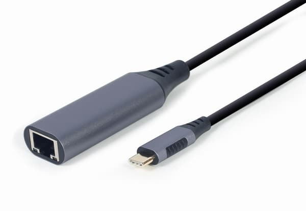Gembird A-USB3C-LAN-01 dockningsstation/portreplikator för bärbar dator USB 3.2 Gen 1 (3.1 Gen 1) Typ-C Svart, Grå