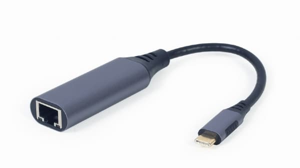 Gembird A-USB3C-LAN-01 dockningsstation/portreplikator för bärbar dator USB 3.2 Gen 1 (3.1 Gen 1) Typ-C Svart, Grå