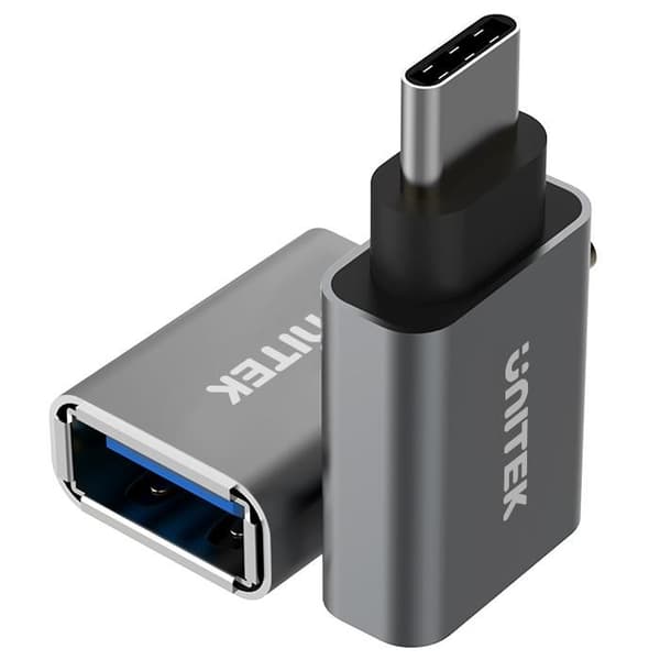 UNITEK Y-A025CGY kabelinterface/kønsadapter USB Type-C USB Type-A Metallic