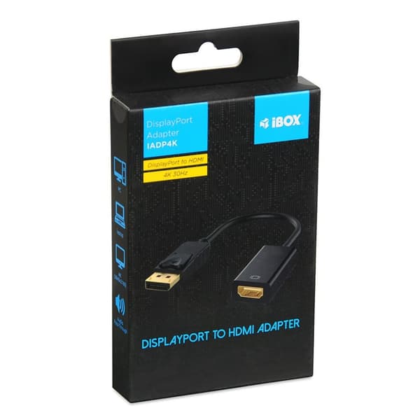 iBox IADP4K Display Port till HDMI-kabeladapter