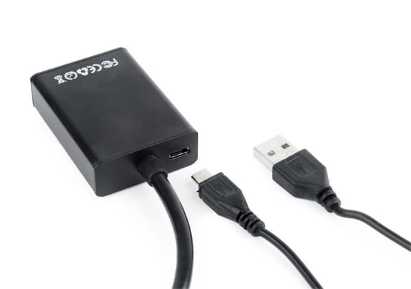 Gembird A-VGA-HDMI-01 videokaapelisovitin 0,15 m HDMI Type A (Standard) VGA (D-Sub) Musta