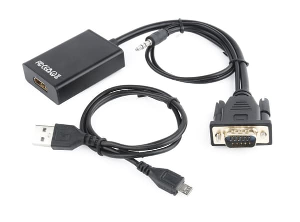 Gembird A-VGA-HDMI-01 videokaapelisovitin 0,15 m HDMI Type A (Standard) VGA (D-Sub) Musta