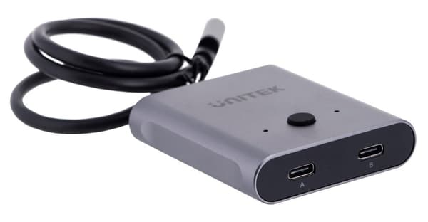 Unitek tvåvägs signalomkopplare USB-C, 2 in 1 ut 4K