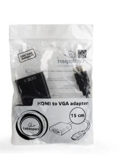 Gembird A-HDMI-VGA-04 videokabeladapter 0,15 m VGA (D-Sub) HDMI Typ A (Standard) Svart