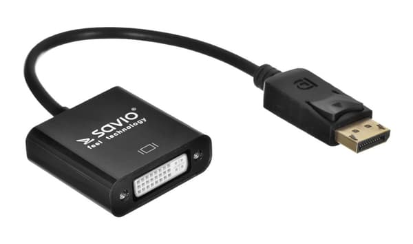 Savio CL-91 videokabeladapter 0,2 m DisplayPort DVI Svart