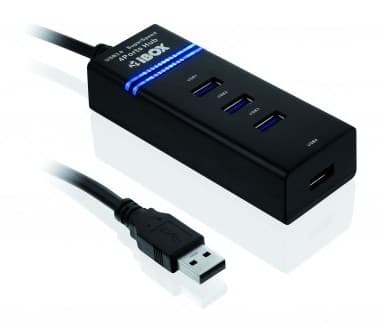 iBox IUH3FB gränssnittshubb 5000 Mbit/s Svart
