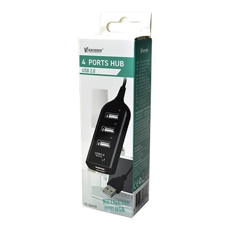 Vakoss TC-234UX interface hub USB 2.0 Sort