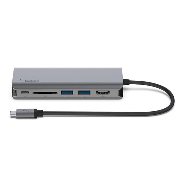 Belkin AVC008BTSGY kannettavan tietokoneen telakka/porttitoistin USB 3.2 Gen 1 (3.1 Gen 1) Type-C musta, harmaa