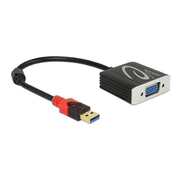 Videoadapter - DELOCK - 62738 - USB 3.0 - VGA - 20 cm - Svart