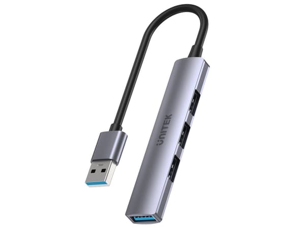 Unitek - Hubb - 4-i-1 USB-A - 1 x SuperSpeed USB 3.0 + 3 x USB 2.0 - skrivbordsmodell