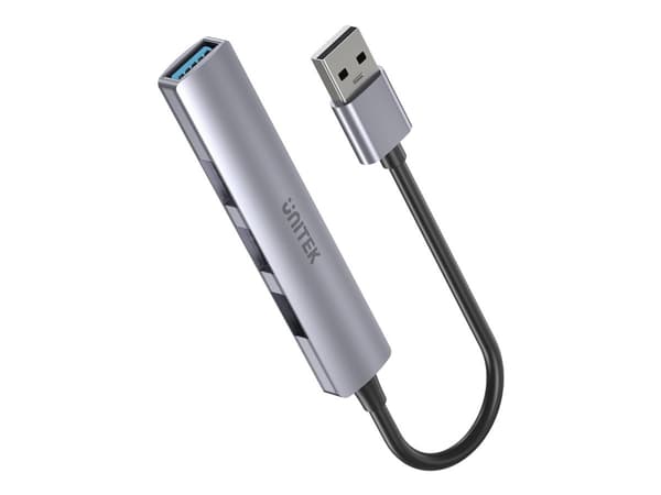 Unitek - Hubb - 4-i-1 USB-A - 1 x SuperSpeed USB 3.0 + 3 x USB 2.0 - skrivbordsmodell