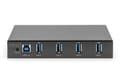 Miniatyrbild 5 av 5: DIGITUS - Hubb - industrilinje - 4 x SuperSpeed USB 3.0 - skrivbordsmodell, DIN-skenmonterbar, väggmonterbar - DC
