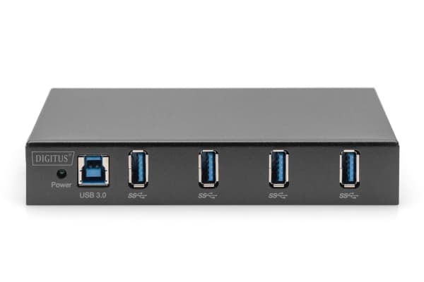 DIGITUS - Hubb - industrilinje - 4 x SuperSpeed USB 3.0 - skrivbordsmodell, DIN-skenmonterbar, väggmonterbar - DC