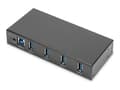 Miniatyrbild 1 av 5: DIGITUS - Hubb - industrilinje - 4 x SuperSpeed USB 3.0 - skrivbordsmodell, DIN-skenmonterbar, väggmonterbar - DC
