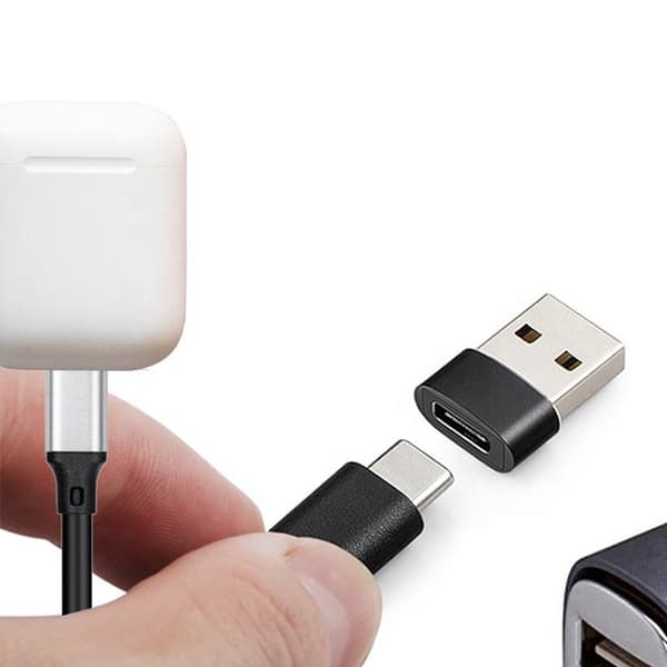 INF USB-C–USB 2.0 -sovitin Tummanharmaa