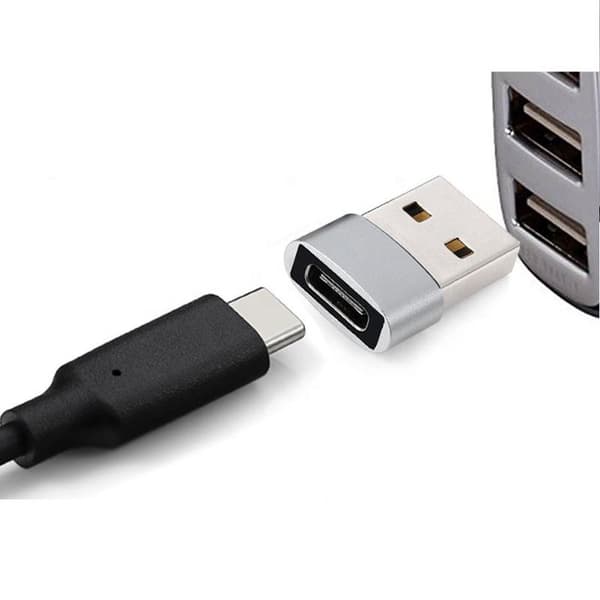 INF USB-C–USB 2.0 -sovitin Tummanharmaa