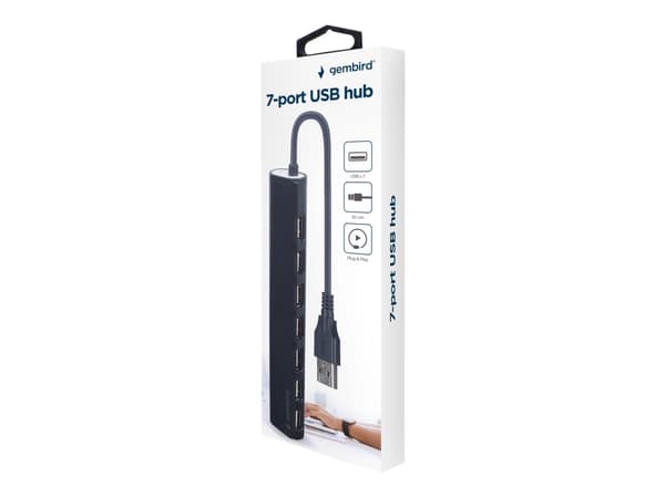 Gembird - Hubb - black - 7 x USB 2.0 - skrivbordsmodell