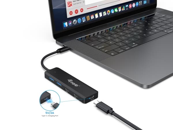 Equip 128964, USB 3.2 Gen 1 (3.1 Gen 1) Typ-C, USB 3.2 Gen 1 (3.1 Gen 1) Typ-A, USB 3.2 Gen 1 (3.1 Gen 1) Typ-C, 5000 Mbit/s, Sortera, Kina, USB