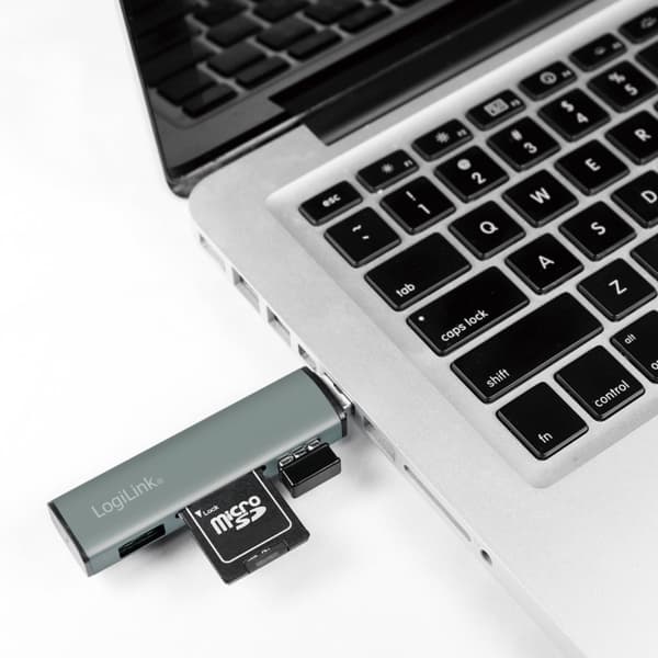 LogiLink USB-hub (USB 3.2 Gen2) Minneskortsläsare/USB-A