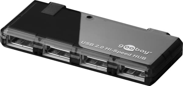 Goobay 4-vägs USB 2.0 Hi-Speed ​​HUB för anslutning av upp till 4 USB-enheter med en USB-anslutning