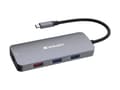 Miniatyrbild 3 av 5: Verbatim CMH 09 - Hubb - 1 x HDMI + 2 x USB-C 3.2 Gen 2 + 3 x USB 3.2 Gen 1 + 1 x 1 Gigabit Ethernet - skrivbordsmodell