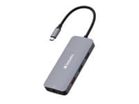 Verbatim CMH 09 - Hubb - 1 x HDMI + 2 x USB-C 3.2 Gen 2 + 3 x USB 3.2 Gen 1 + 1 x 1 Gigabit Ethernet - skrivbordsmodell