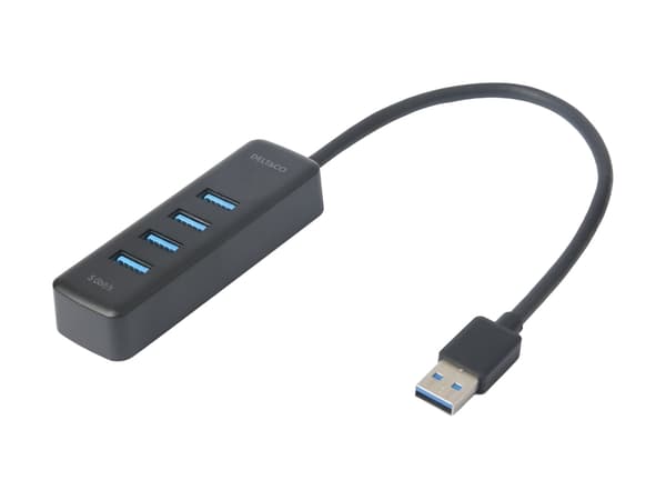 DELTACO - Hubb - 4 x USB - skrivbordsmodell