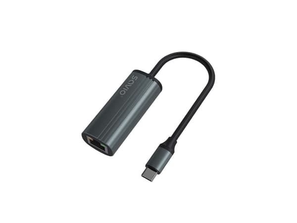 Savio AK-56 Adapter USB-C 3.1 GEN 1 do RJ-45 Gigabit Ethernet, USB Type-C, RJ-45, 1000 Mbit/s