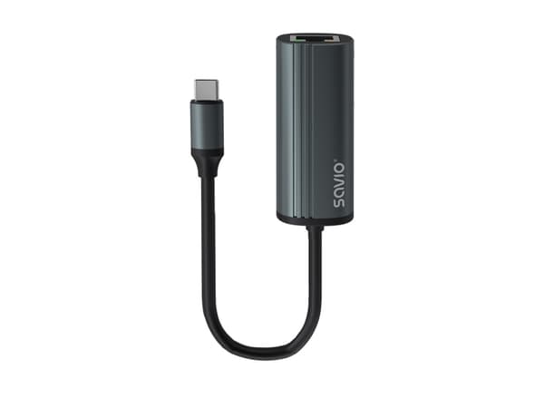 Savio AK-56 Adapter USB-C 3.1 GEN 1 do RJ-45 Gigabit Ethernet, USB Type-C, RJ-45, 1000 Mbit/s