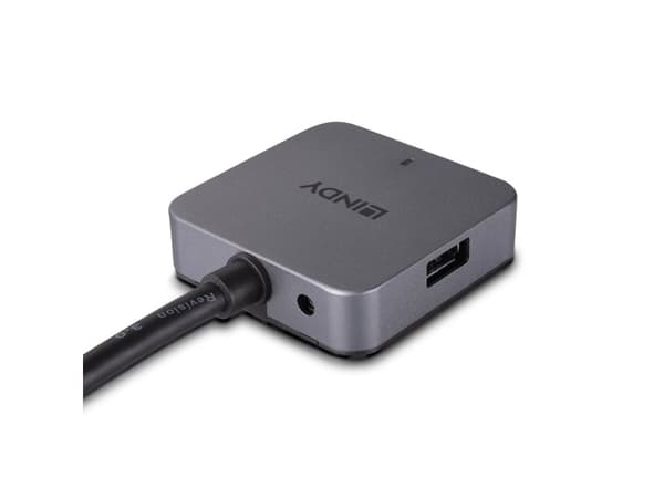 Lindy 43388, USB 3.2 Gen 1 (3.1 Gen 1) Type-A, USB 3.2 Gen 1 (3.1 Gen 1) Type-A, USB 3.2 Gen 1 (3.1 Gen 1) Type-C, 5000 Mbit/s, Svart, Grå, Gjuten al