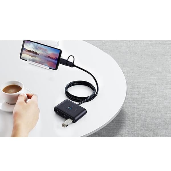 Ugreen HUB 4in1 USB-C - 4xUSB-A 3.0 5Gb/s 1m - Svart