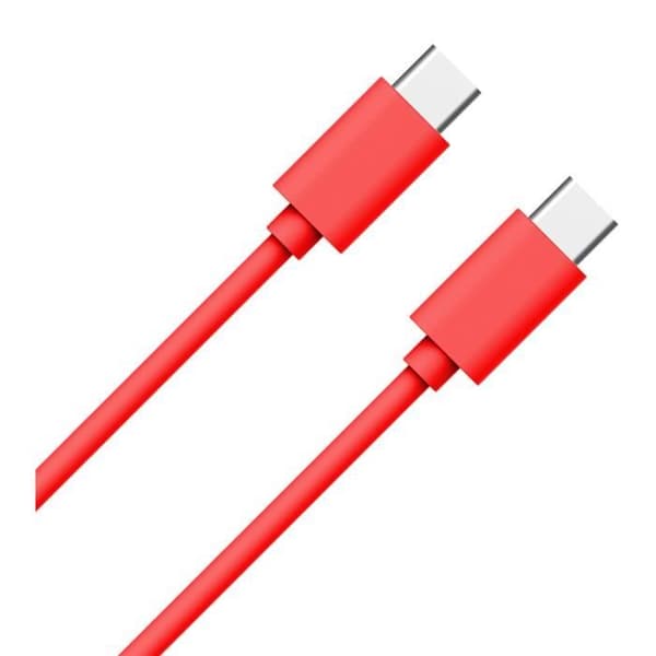 USB C/USB C-kabel 1m 3A Röd WOW - Vit - Funktion 1 - Funktion 2 - Funktion 3
