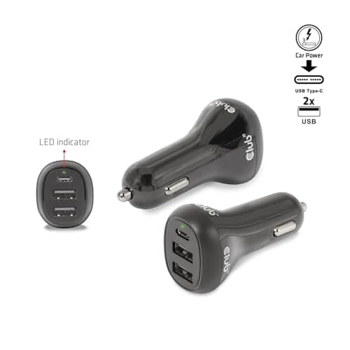 CLUB3D USB biloplader 1xUSB C 2xUSB A 36W 12/24V detailhandel (CAC-1921)