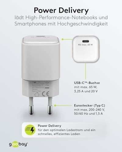 Goobay 65370 Mobile Device Charger Hovedtelefoner - Laptop - Smartphone - Tablet Hvid AC Hurtig opladning indendørs (65370)