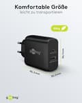 Miniatyrbillede 2 af 5: Goobay 65411 Oplader til mobilenhed Hovedtelefoner - Smartphone - Tablet Sort AC Hurtig opladning indendørs (65411)