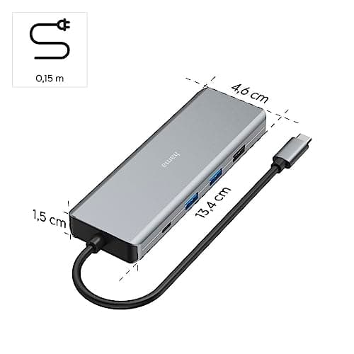Hama CONNECT2Media - USB Typ-C - HDMI - RJ-45 - USB 3.2 Gen 1 (3.1 Gen 1) Typ-A - USB 3.2 Gen 2 (3.1 Gen 2) Typ-C - 5000 Mbit/s - 4096 x 2160 pixlar -