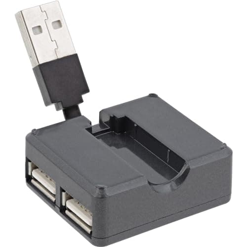 InLine USB 2.0 4-portshubb - USB-A hane till 4x USB-A hona - kabel 4cm (33293L)