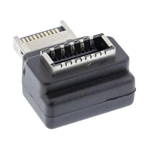 InLine® USB 3.2-adapter intern, frontpanel USB-E-kontakt till USB-E-uttag 90°