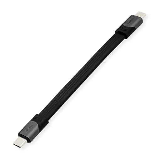 ROLINE USB4 Gen3x2-kabel, Emark, platt, CC, ST/ST, 40Gbit/s, 100W, svart, 15 cm