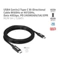 Miniatyrbild 3 av 6: Club3D CAC-1579 USB4 Gen3x2 Typ-C dubbelriktad kabel 8K60Hz eller 4K120Hz, Data 40Gbps, PD 240W(48V/5A) EPR St/St 3m