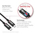 Miniatyrbild 5 av 6: Club3D CAC-1579 USB4 Gen3x2 Typ-C dubbelriktad kabel 8K60Hz eller 4K120Hz, Data 40Gbps, PD 240W(48V/5A) EPR St/St 3m